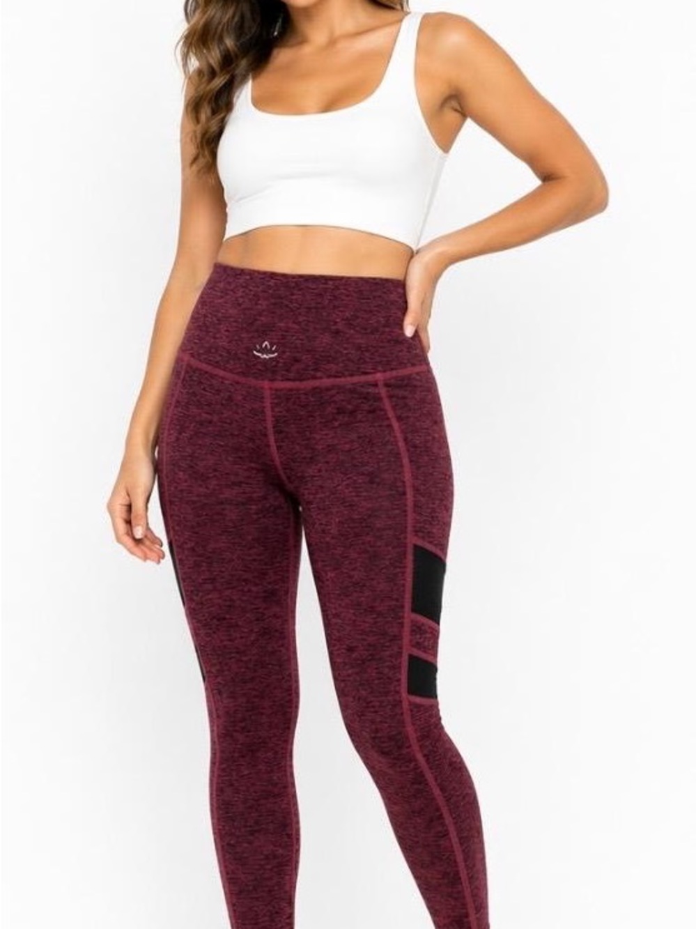 Yogalicious Red & Black Marled Performance Leggings